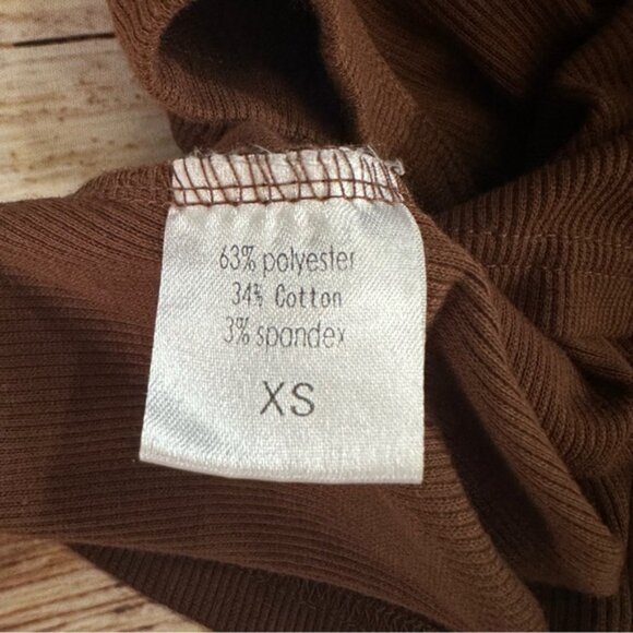 Unbranded Chocolate Brown Ribbed Racerback Cropped Tank Top - Picture 7 of 7